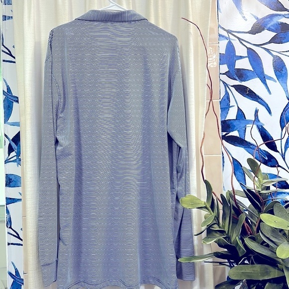 NWOT Men’s Turtelson Polyester & Spandex Striped Long Sleeve Golf Polo Size XL - Picture 6 of 8